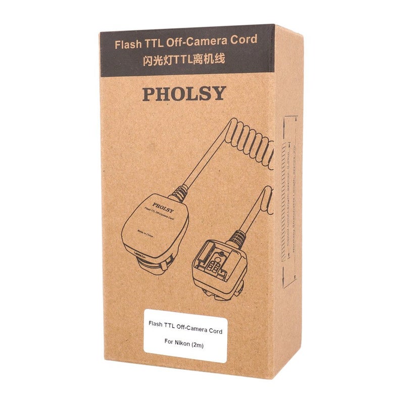 PHOLSY I-TTL-Off-Camera Flash Sync Cord for Nikon DSLR - 6.5' (2 m) Replaces Nikon SC-28 - Image 3